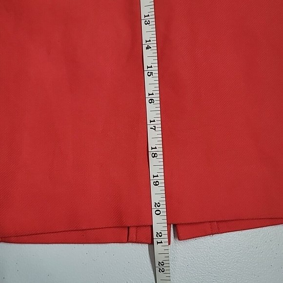 J Crew Factory The Pencil Skirt Poppy (Salmon) Double Serge Cotton Skirt Size 0 - Picture 10 of 11